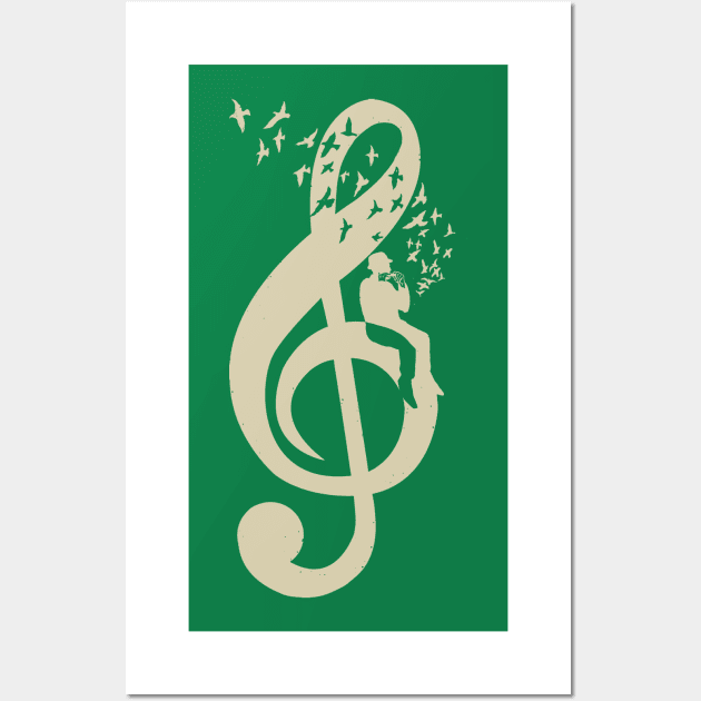 Treble Clef -  Music Harmonica - Vintage Wall Art by barmalisiRTB